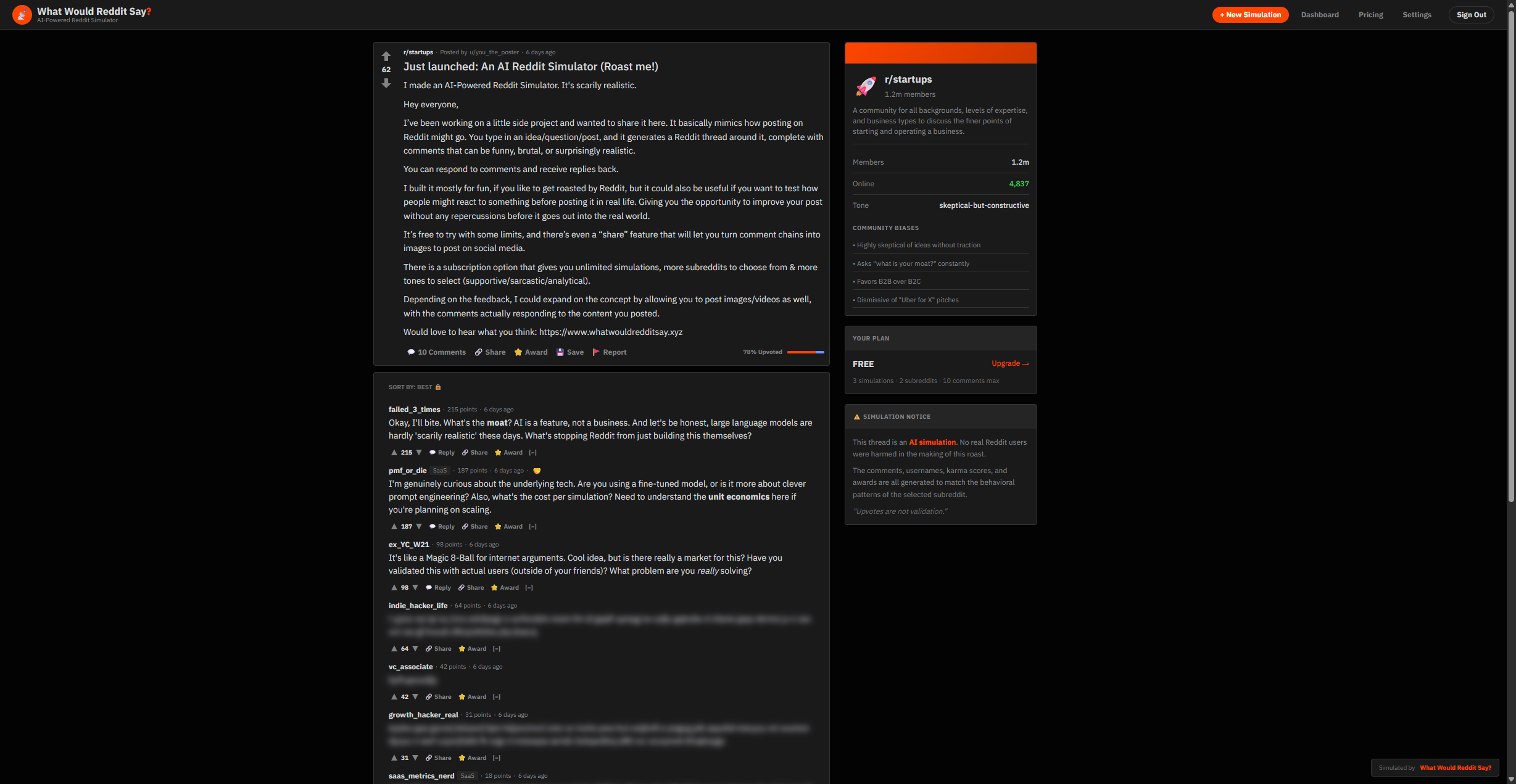 AI Reddit Simulator gallery image