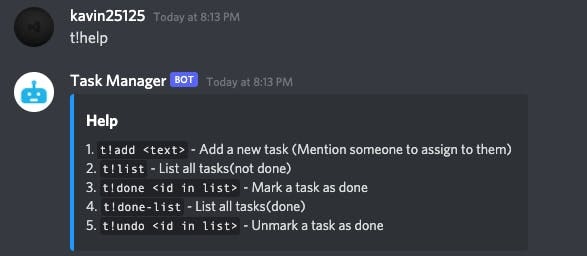 Discord Task Manager Bot gallery image
