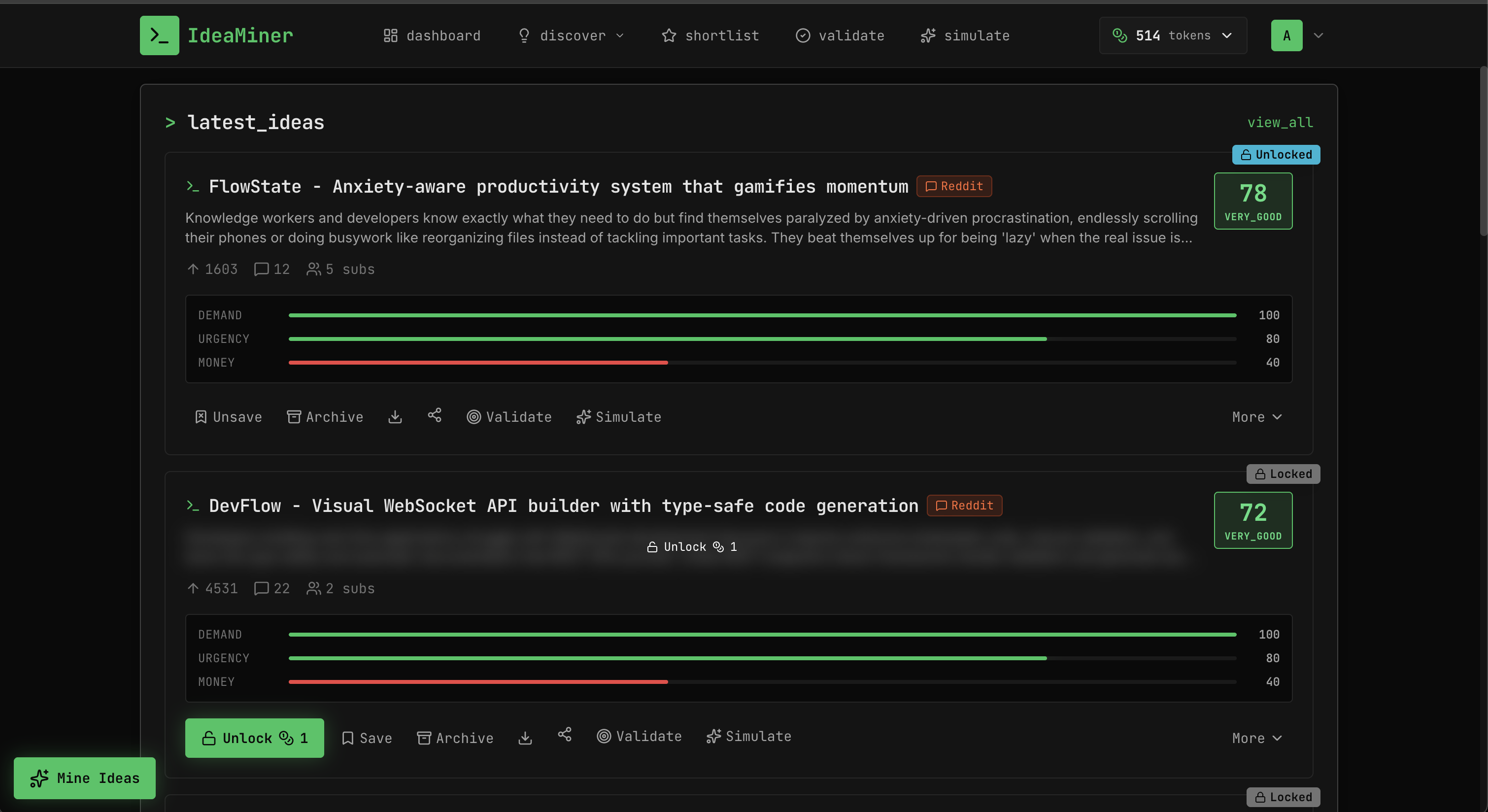 ideaminer  - Screenshot 3 showing product features and functionality
