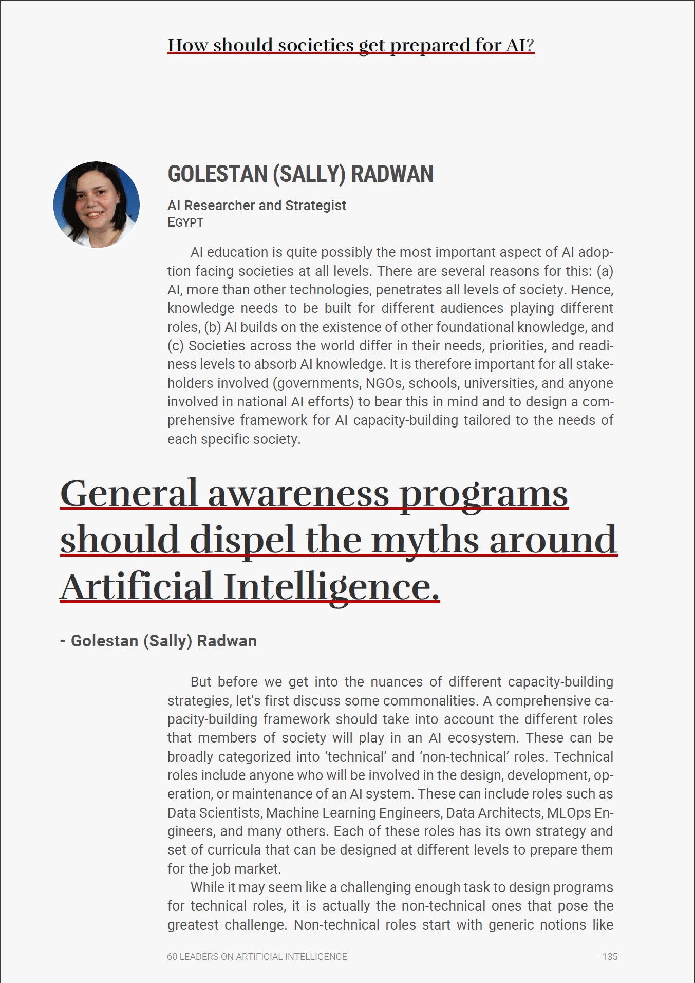 60 LEADERS ON ARTIFICIAL INTELLIGENCE - From Algorithms to Ethics. A holistic view of AI media 12