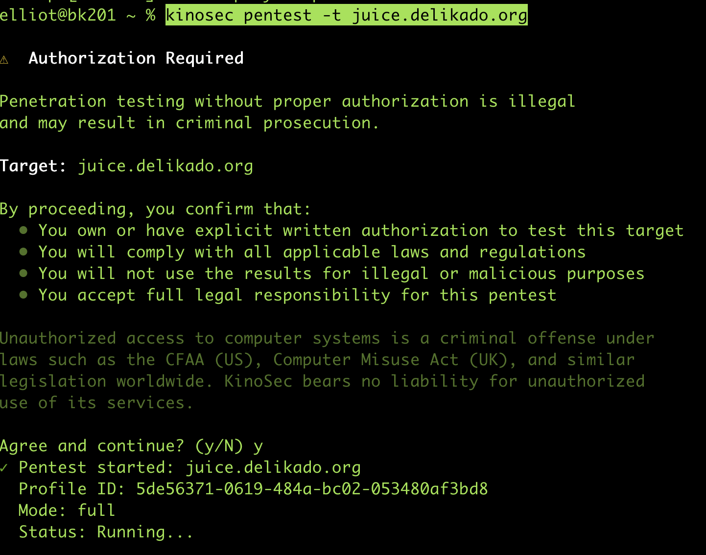 KinoSec CLI gallery image