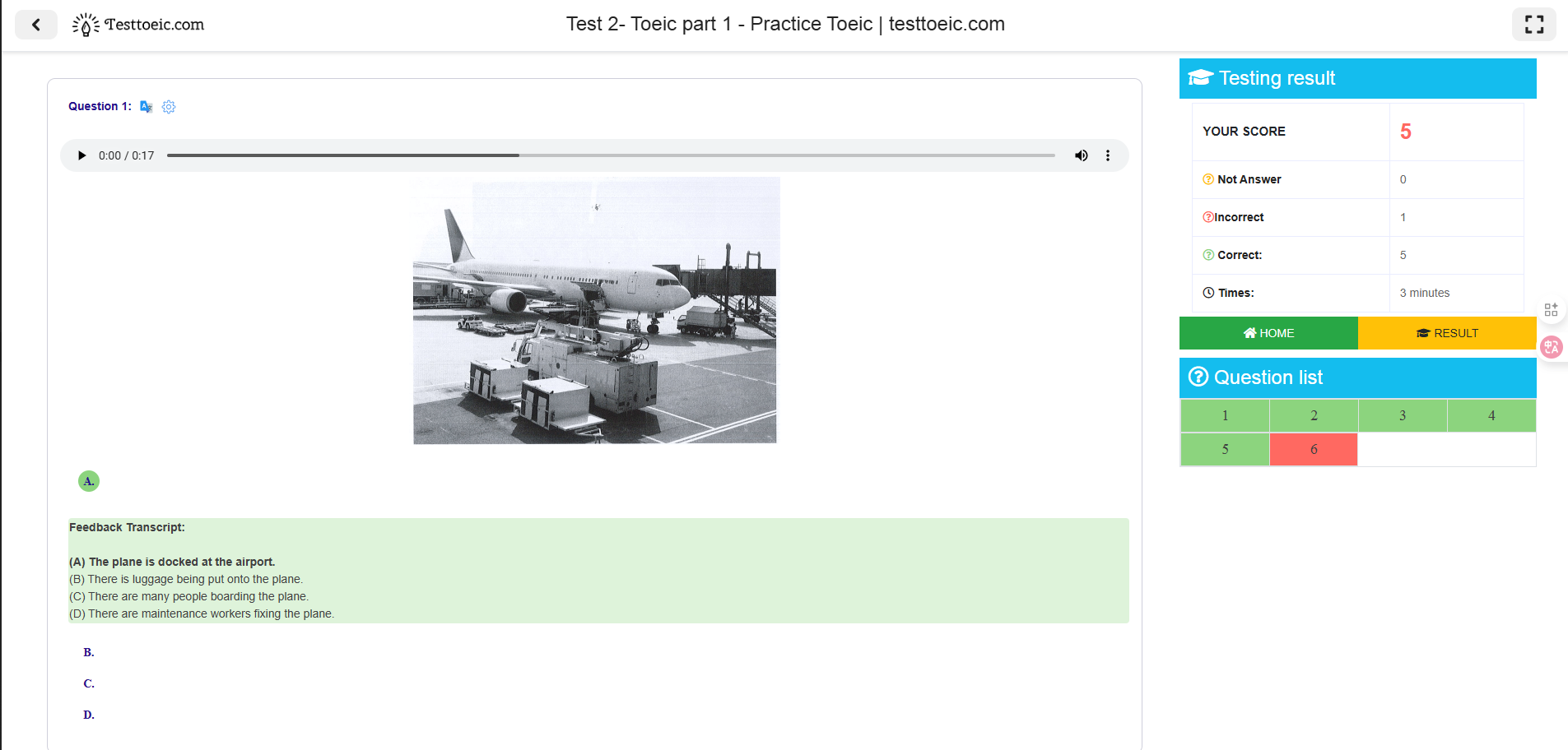 Média testtoeic.com - Tests de simulation Toeic gratuits avec une notation et des explications instantanées 5