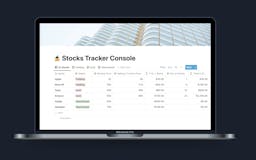 Stocks Tracker Console - Notion Template media 1