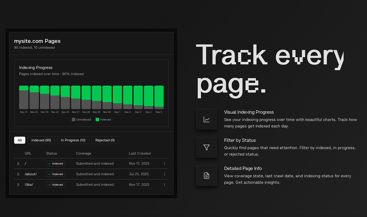 IndexMachine - Screenshot 3 showing product features and functionality