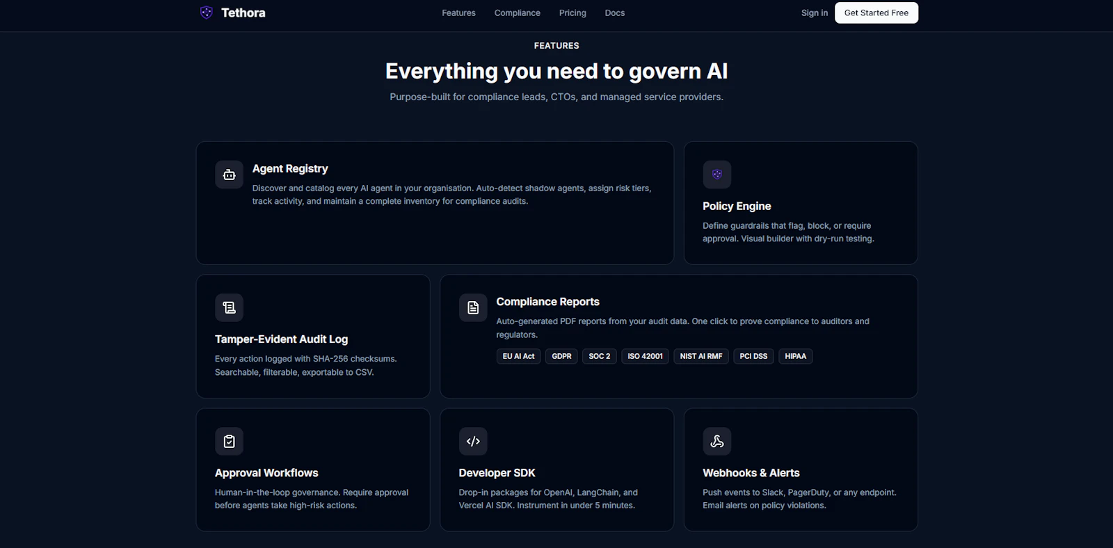 Tethora - AI agent governance screenshot 4