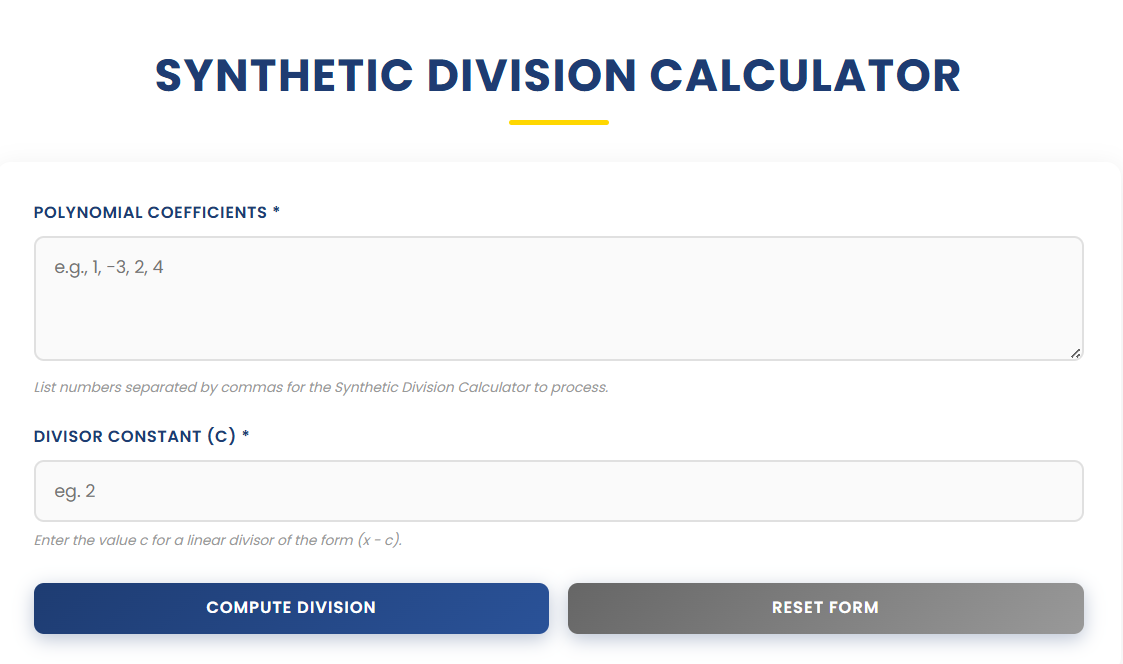 Synthetic Division Calculator gallery image