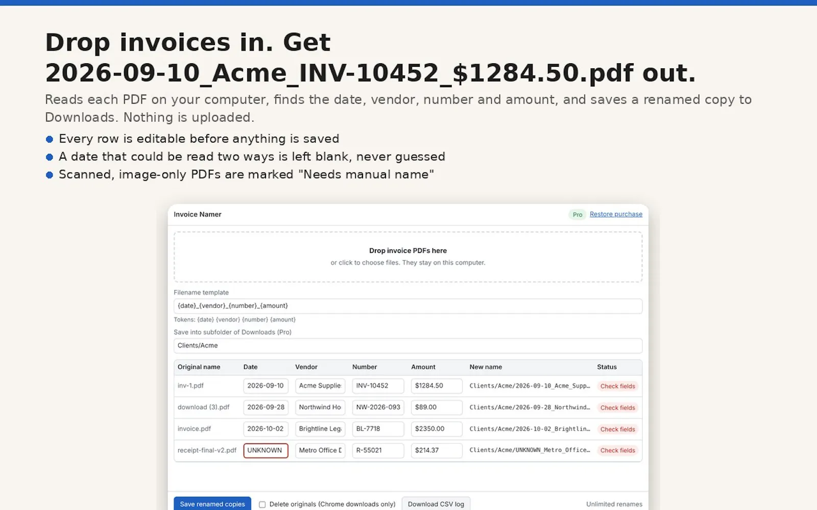 Invoice Namer screenshot 3