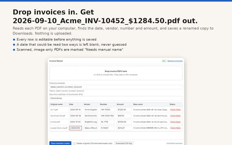Invoice Namer screenshot 3