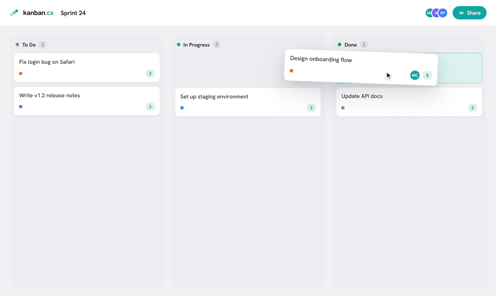 kanban.cx screenshot 2