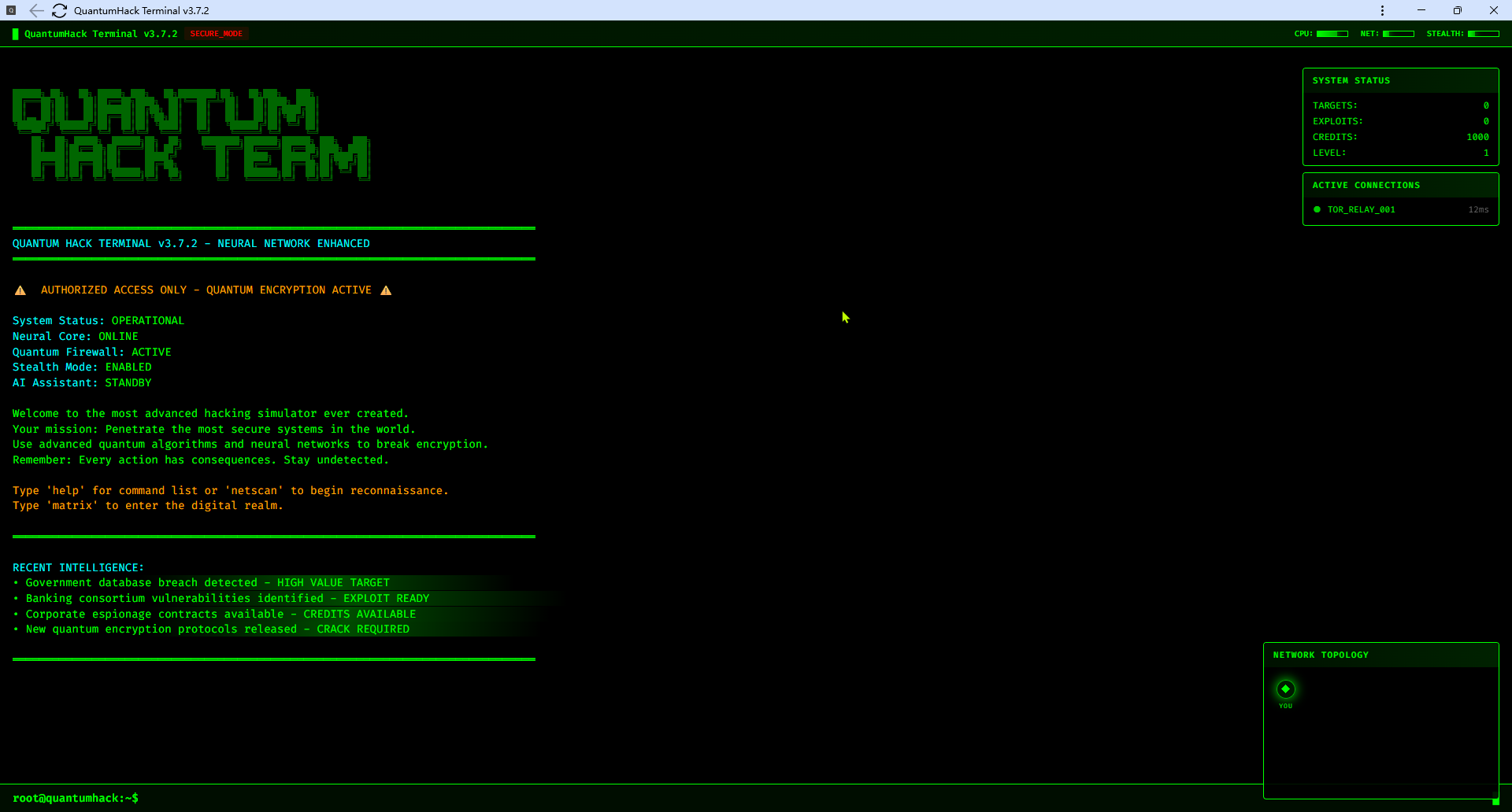 وسائط Quantumhack Terminal v3.7.2 - محطة Quantumhack هي منمقة ، 2