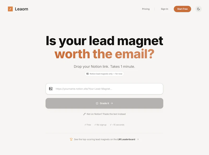Free Lead Magnet Grader screenshot 2
