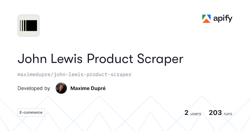 John Lewis Product Scraper screenshot 1