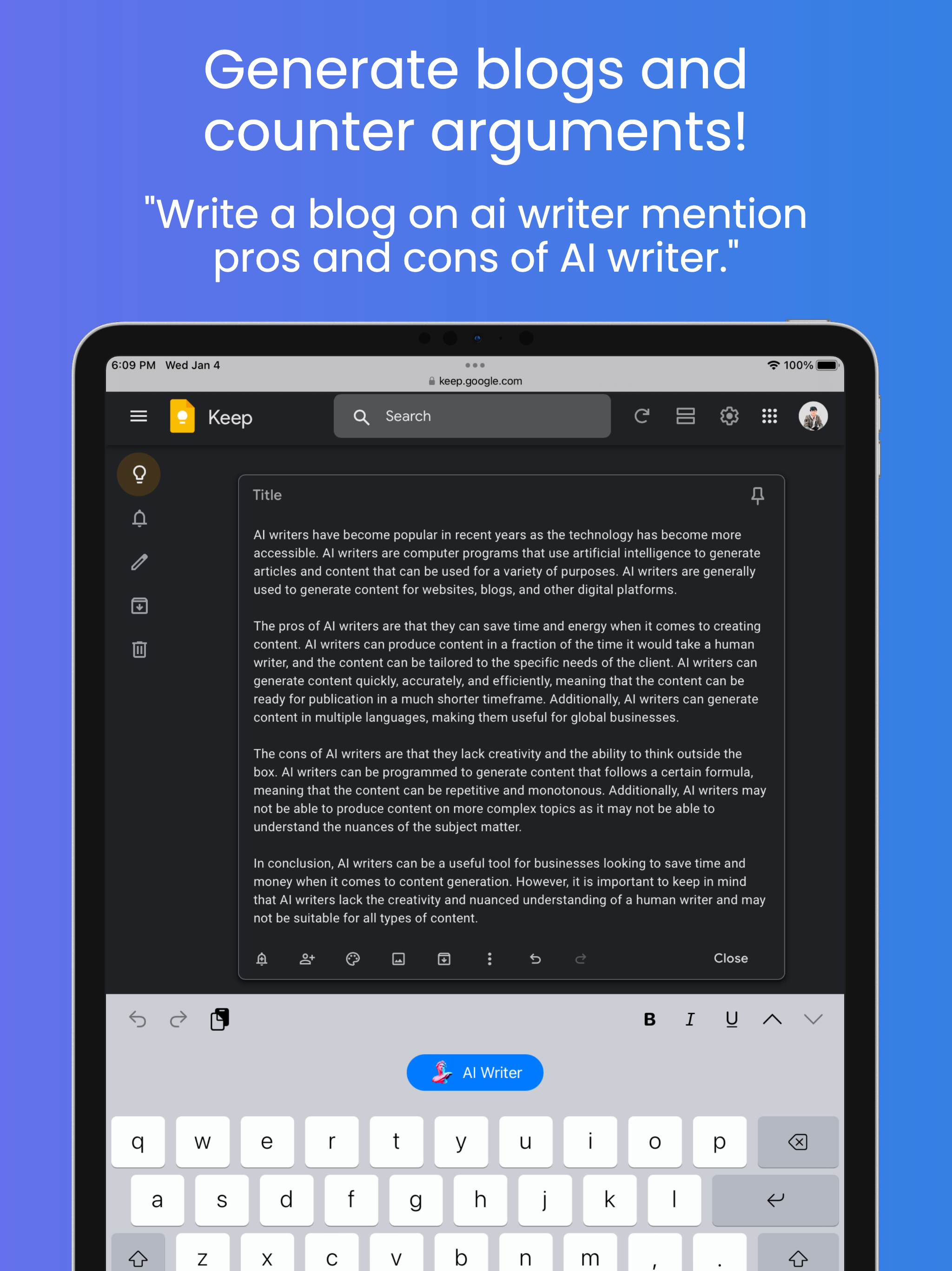 AI Writer gallery image