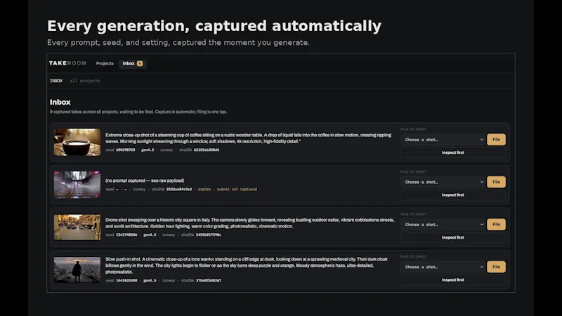 TakeRoom screenshot 1 (video preview)