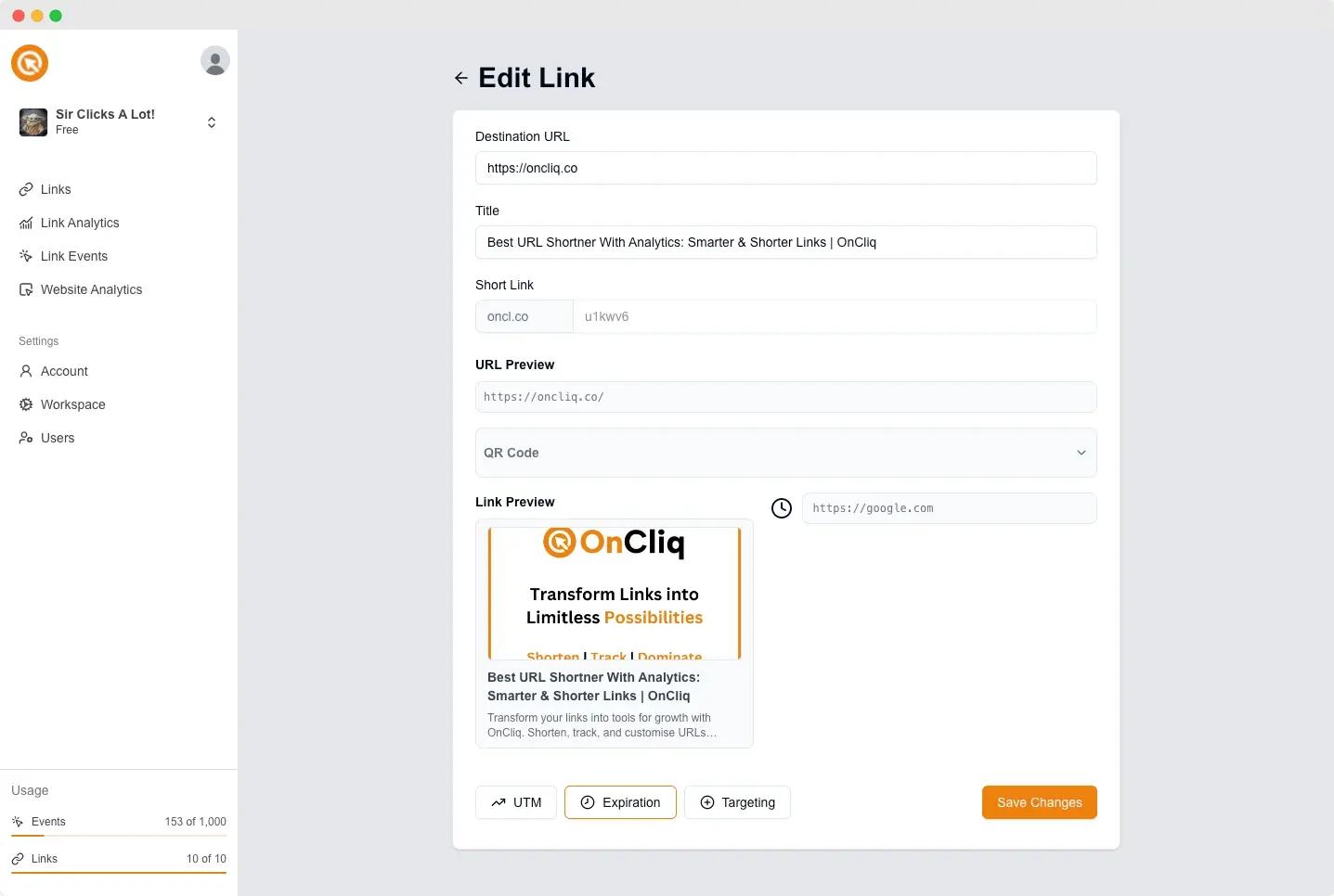 Mídia 4 de ONCLIQ |Links sobrealimentados para impacto - Transforme seus links em um poderoso motorista de crescimento com oncliq
