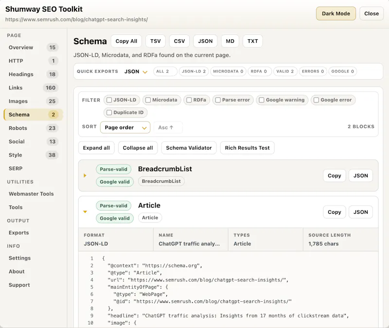 Shumway SEO Toolkit screenshot 7