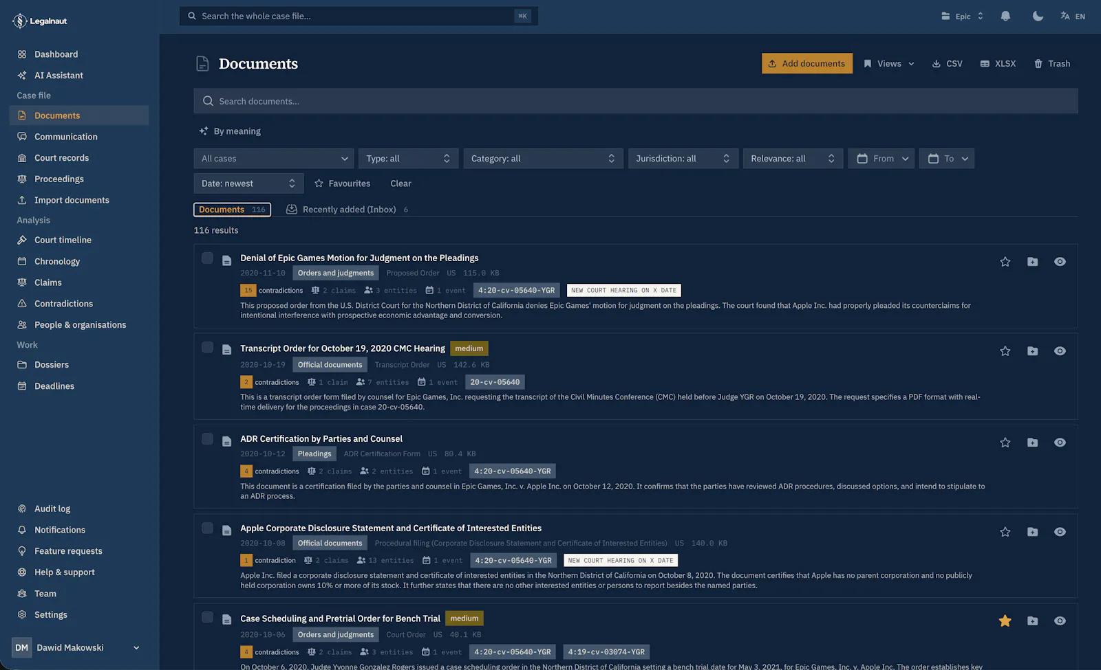 Legalnaut: AI Litigation & Case Analysis screenshot 12
