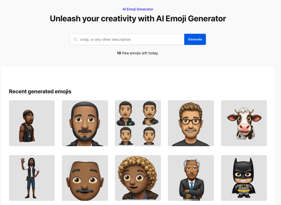 startuptile AI Emoji Generator-Generate cute emojis by typing words with brief descriptions