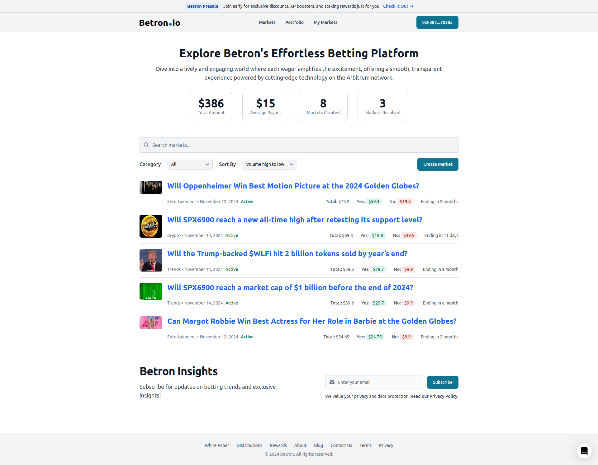Betron.io - Betron Markets : 암호화 베팅 및 예측 혁명 미디어 1