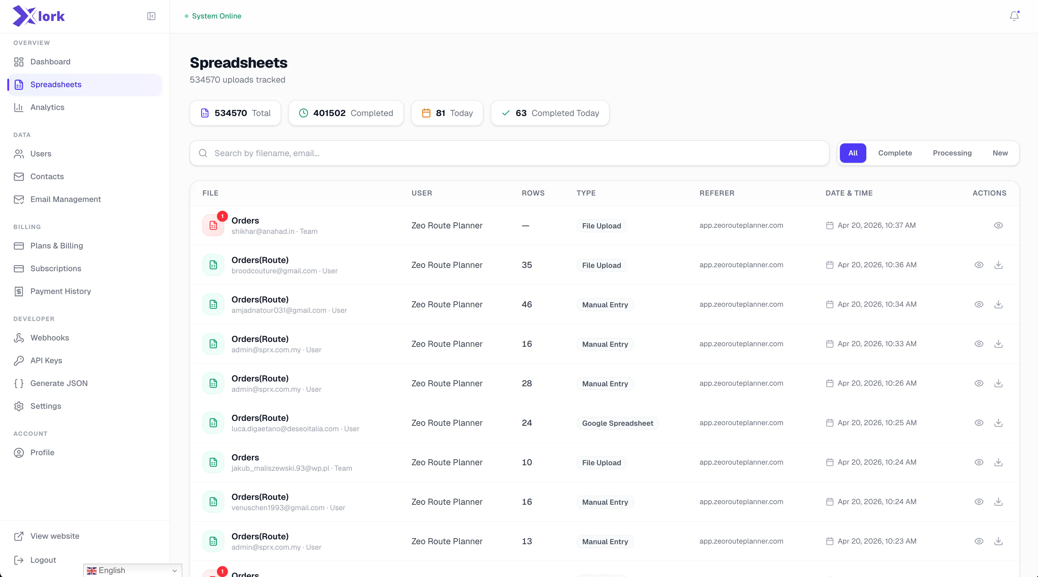 Xlork 2.0 screenshot