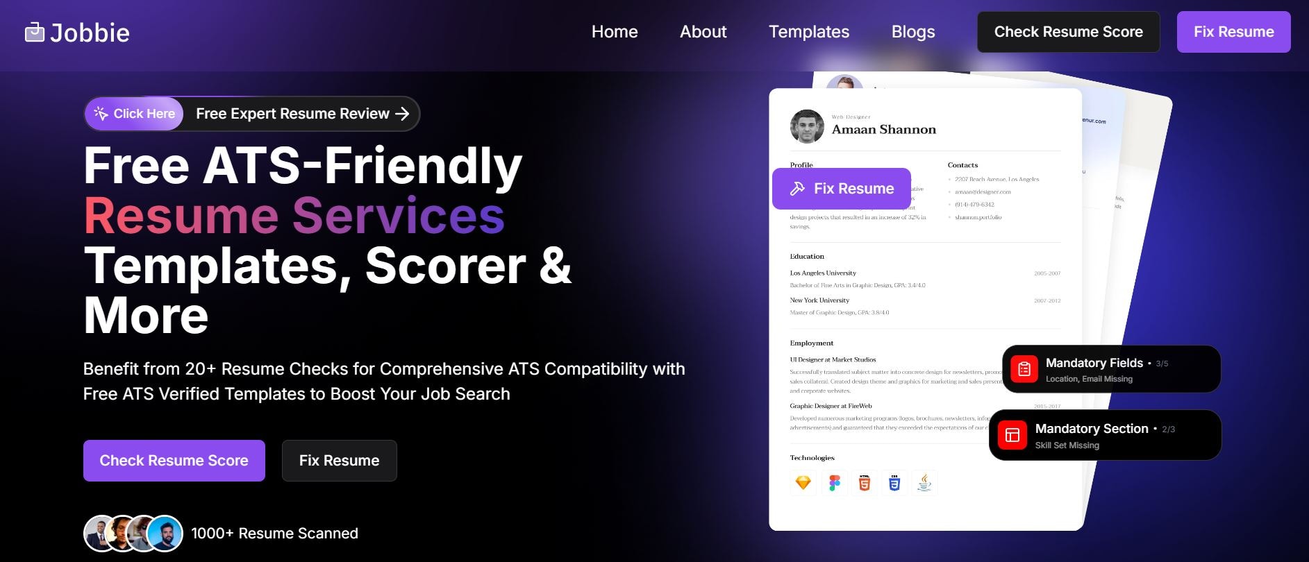 Jobbie.io - แพลตฟอร์มการให้คะแนนและการแก้ไขประวัติย่อขั้นสูง media 2