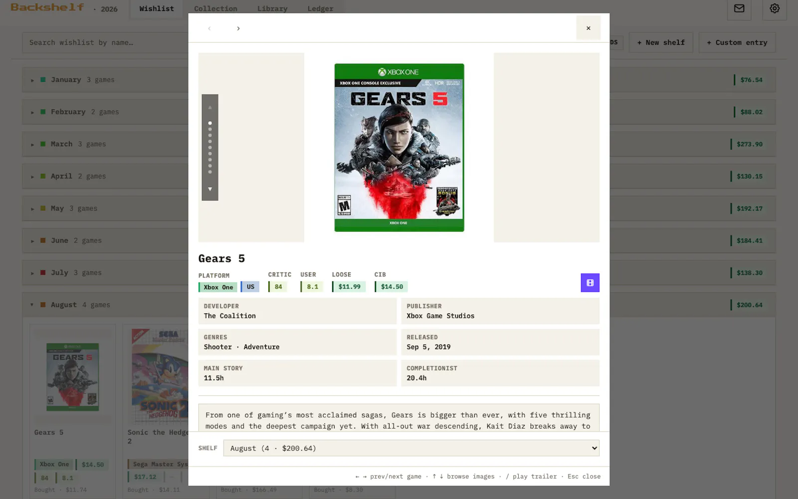 Backshelf screenshot 2