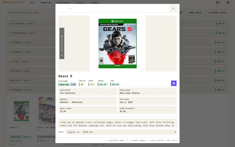 Backshelf screenshot 2