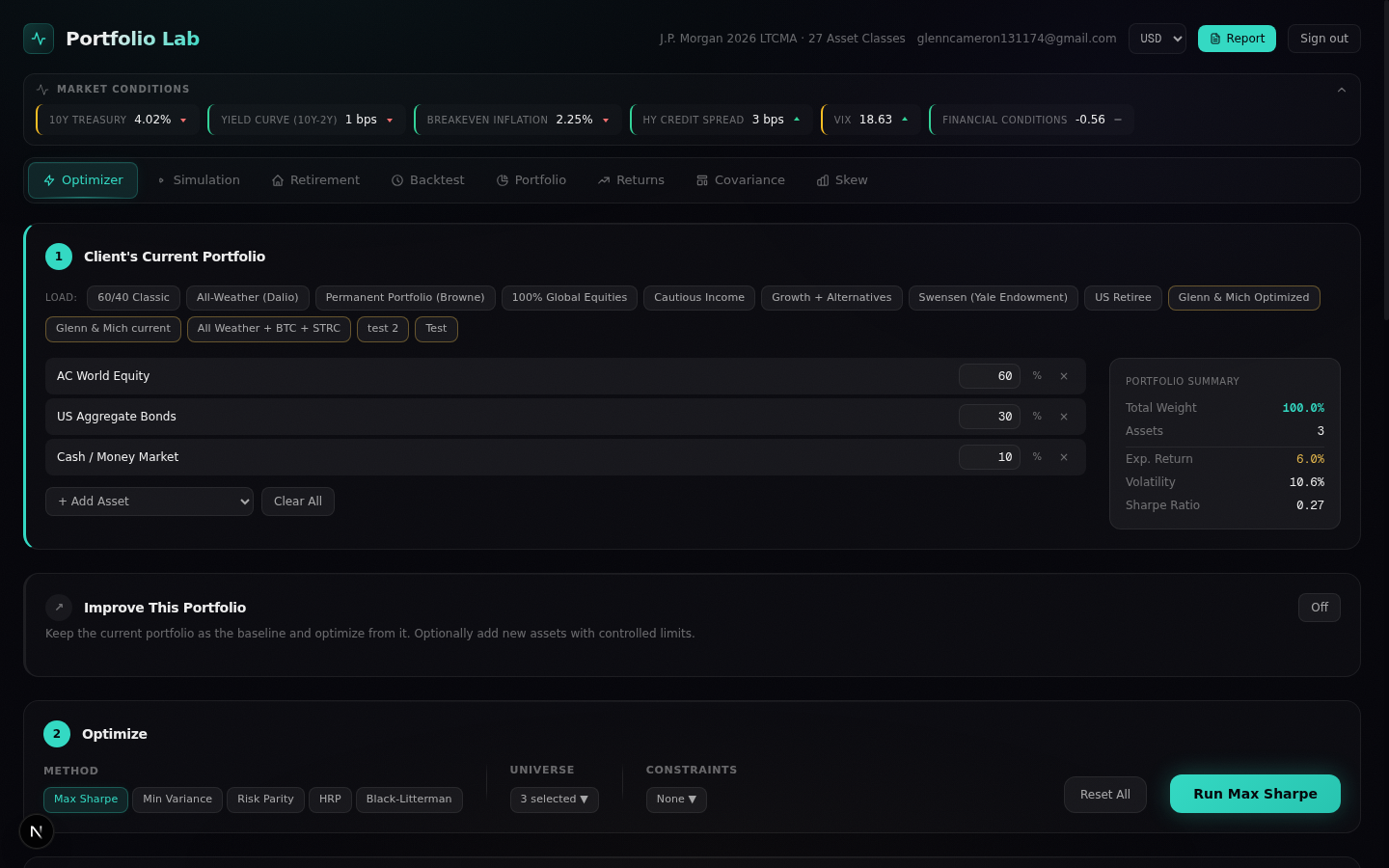Portfolio Lab — Free Portfolio Optimizer - Screenshot 4 showing product features and functionality