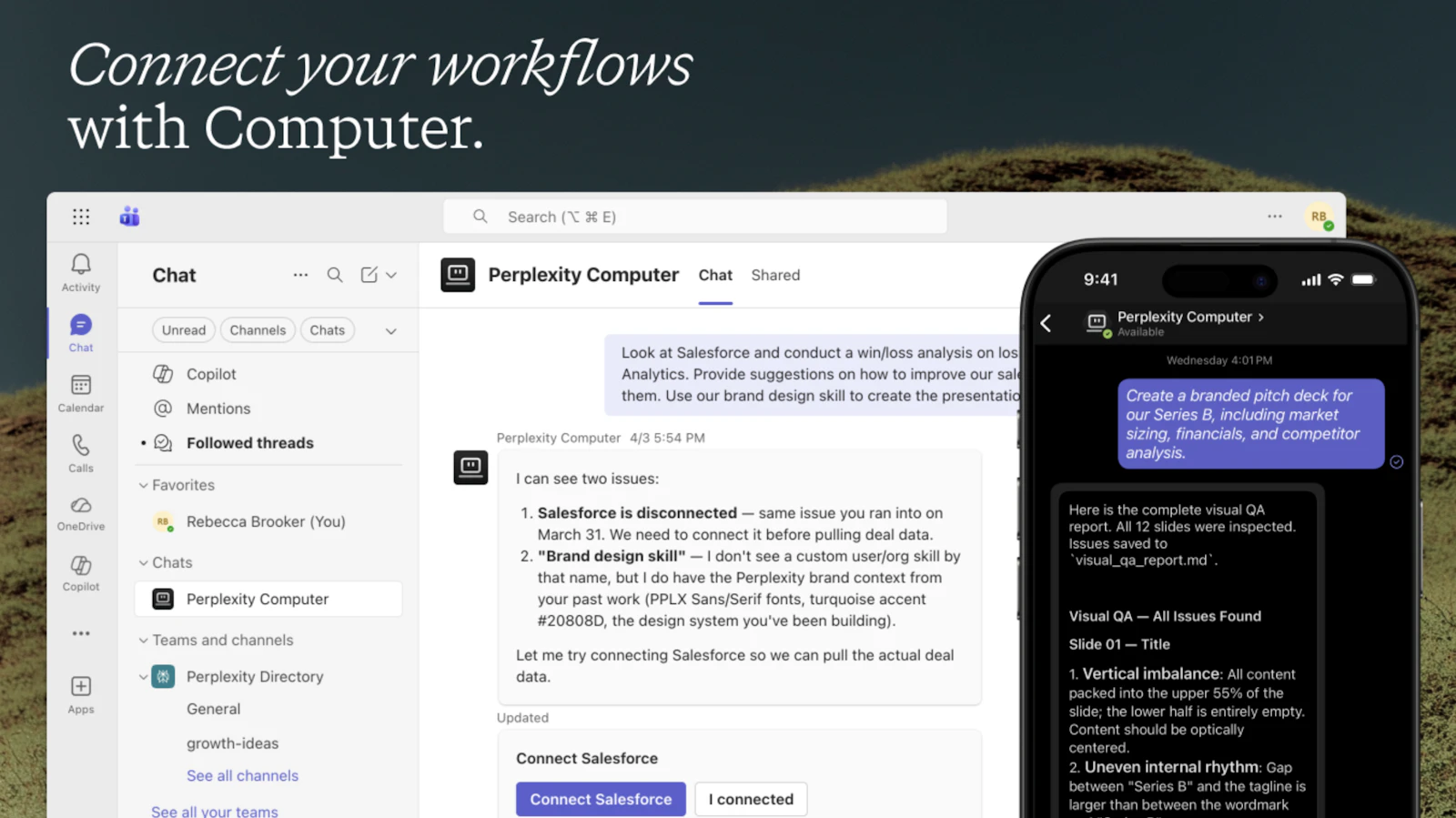 Perplexity Computer in Microsoft Teams screenshot 3