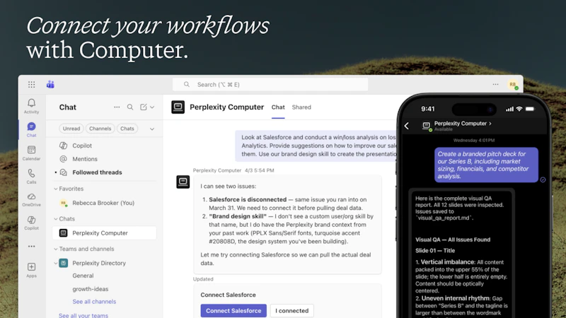 Perplexity Computer in Microsoft Teams screenshot 3