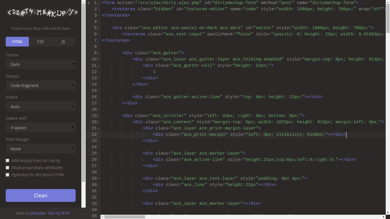 Dirty Markup Image