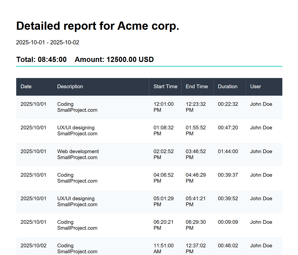 Time Tracking App Calculator - Screenshot 4 preview