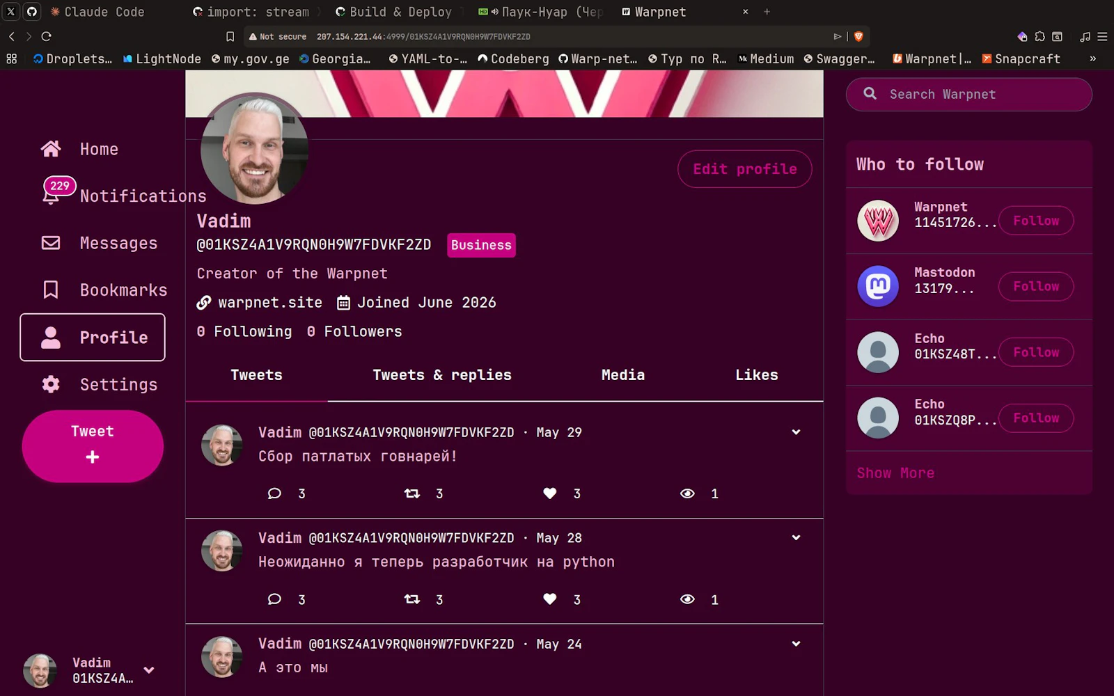 Warpnet screenshot 2