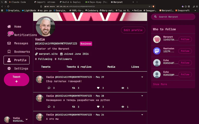 Warpnet screenshot 2