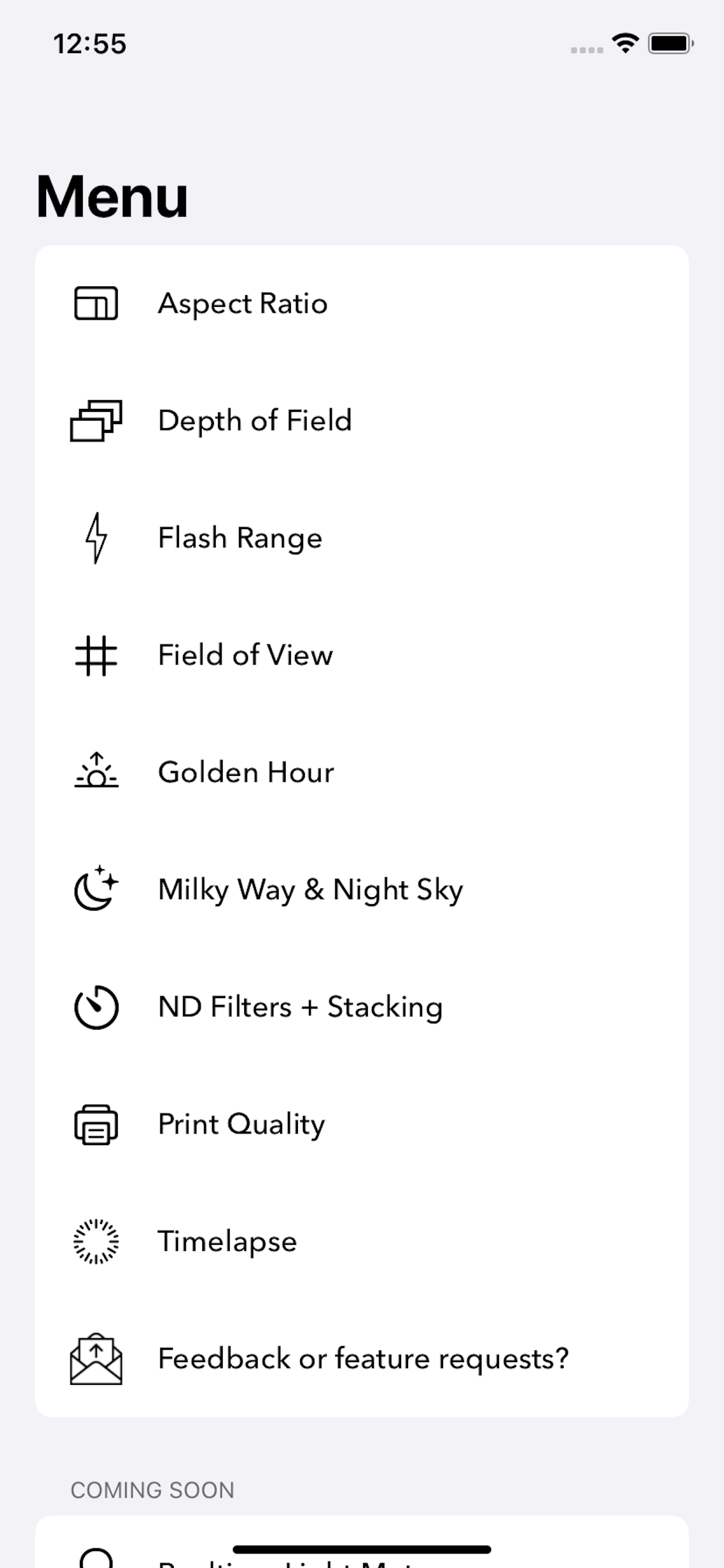 PhotographyCalc gallery image