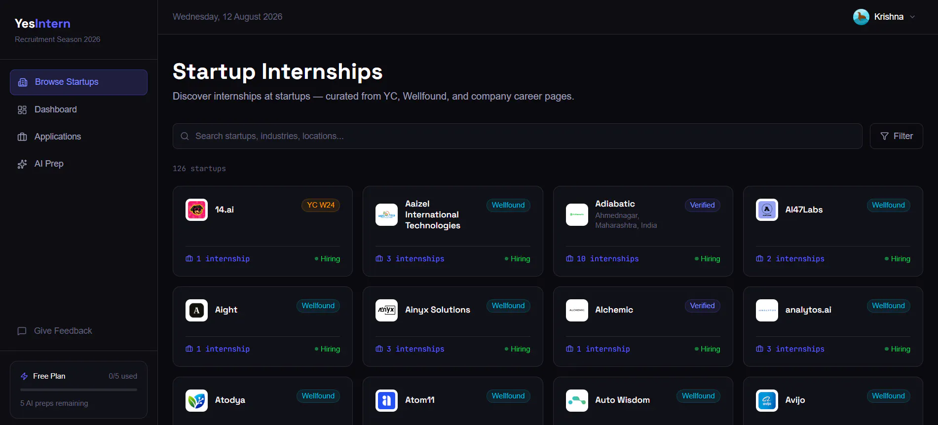 YesIntern — Discover Startup Internships gallery image