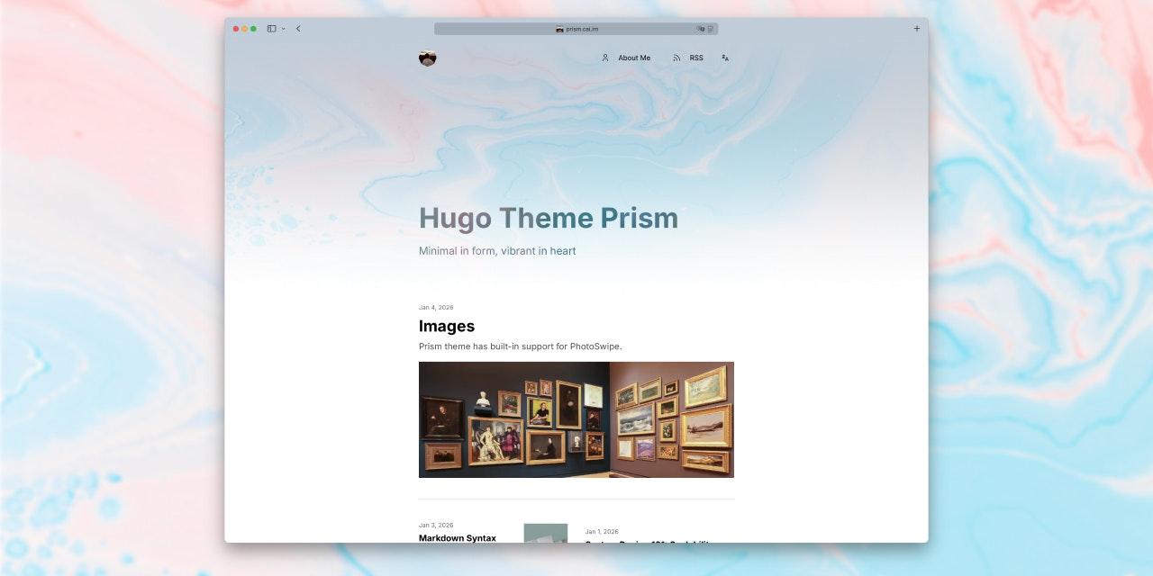 Hugo Theme Prism gallery image