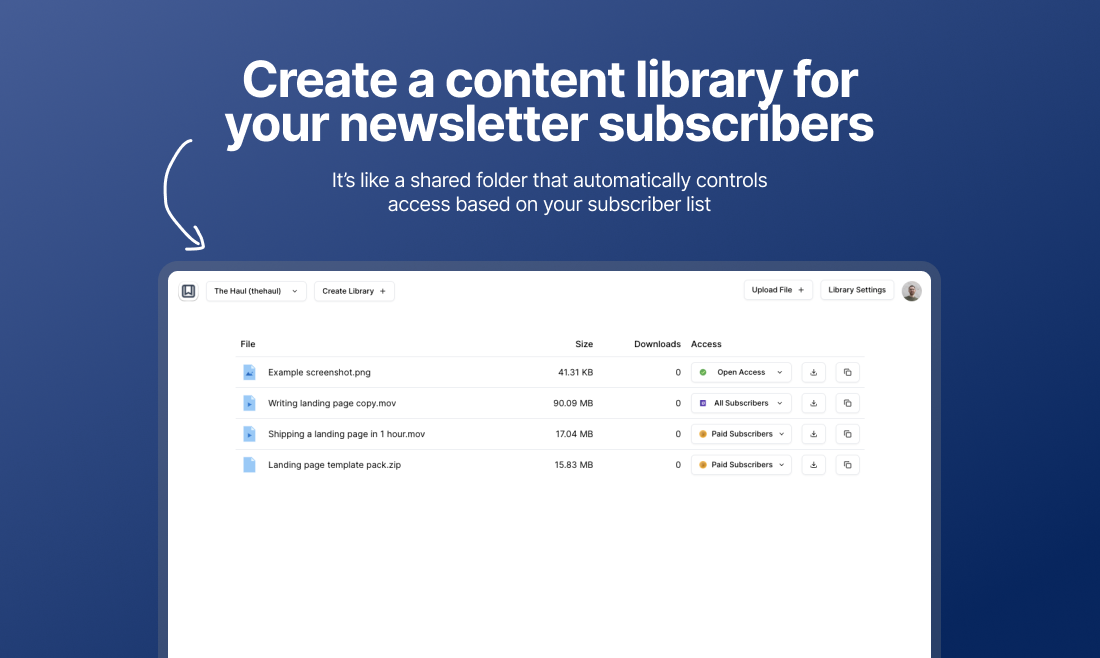 startuptile Memberlib-Private content library for your newsletter audience