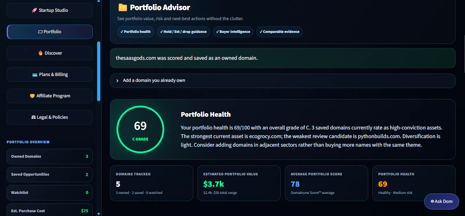 Domainyne Intelligence screenshot 3
