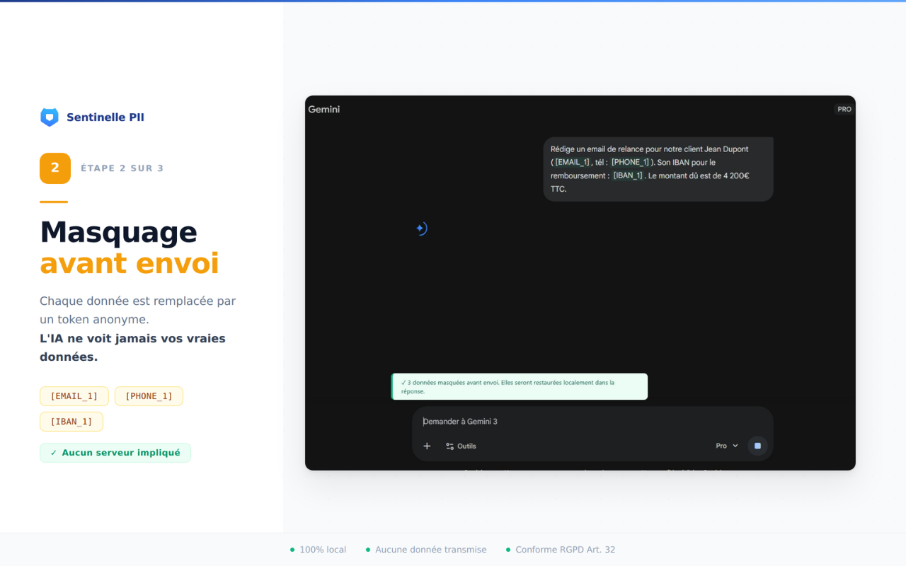 Sentinelle PII - Screenshot 3 showing product features and functionality