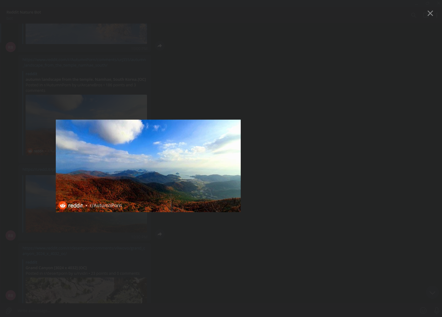 Nature Subredditsの電報ボット media 1