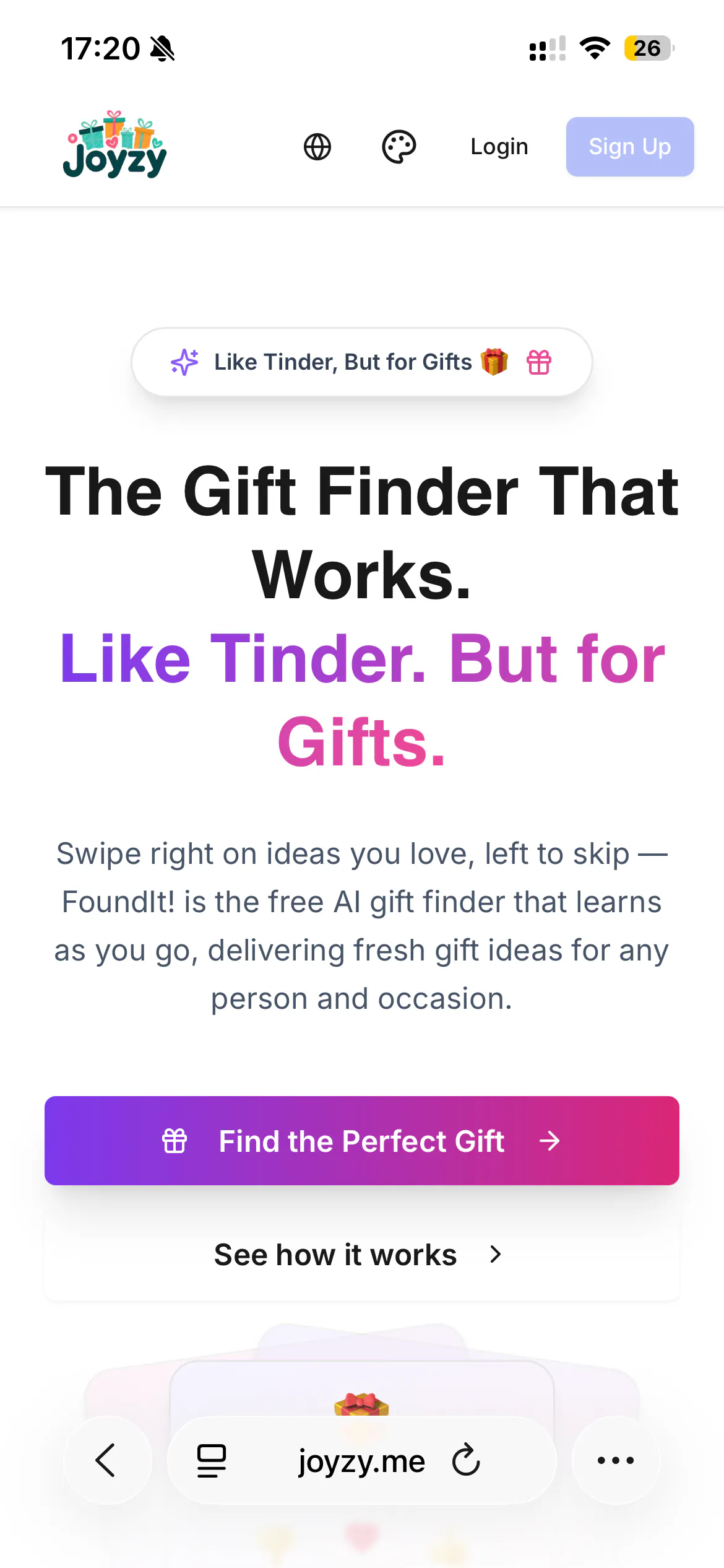 Joyzy FoundIt! Gift Finder product banner