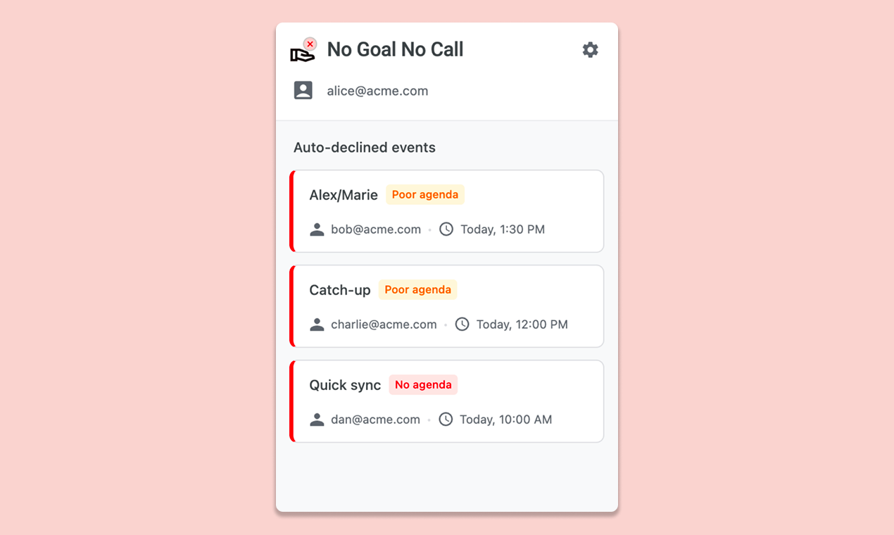 No Goal No Call - Main product screenshot demonstrating key features and user interface