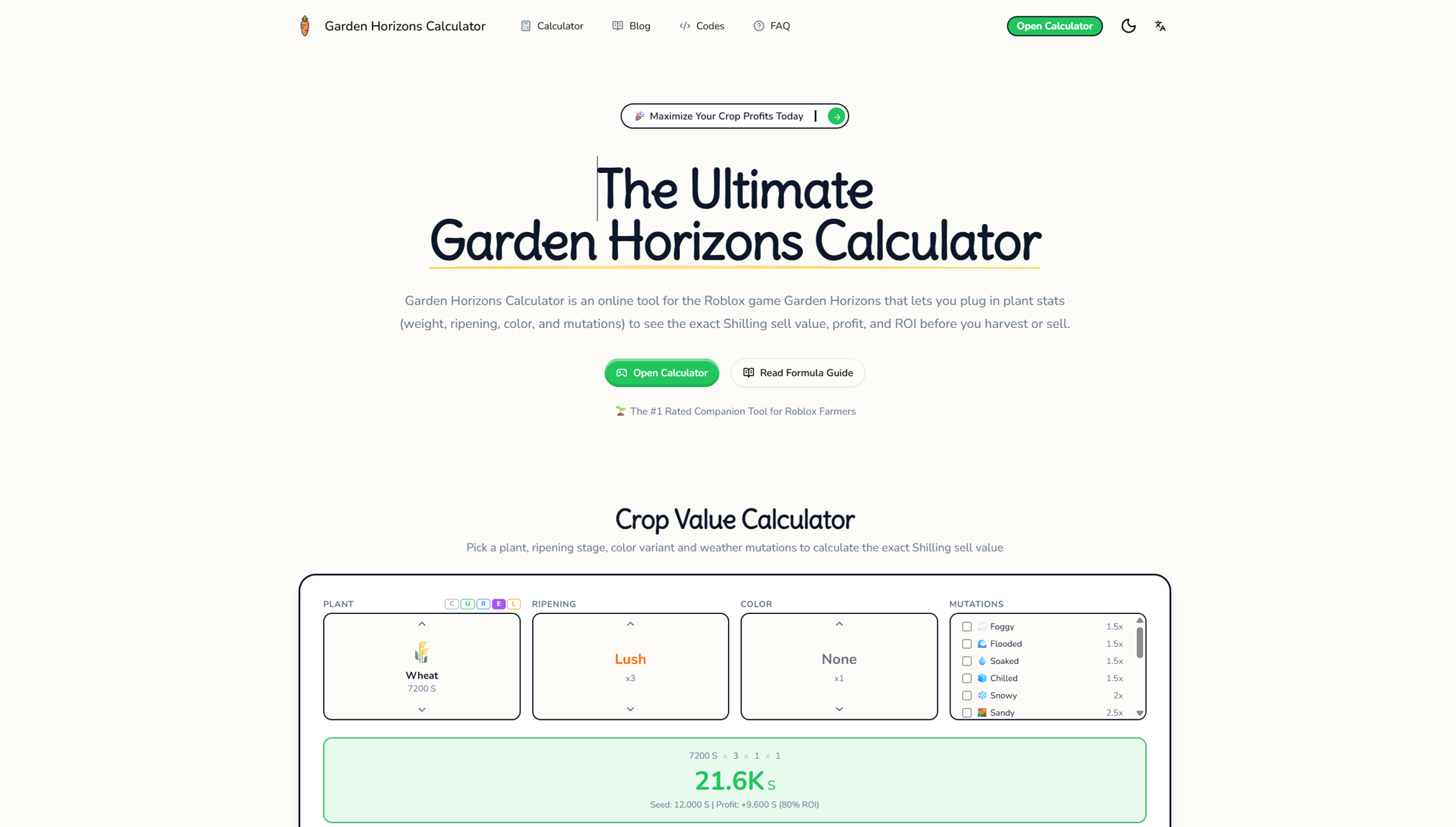 Garden Horizons Calculator gallery image