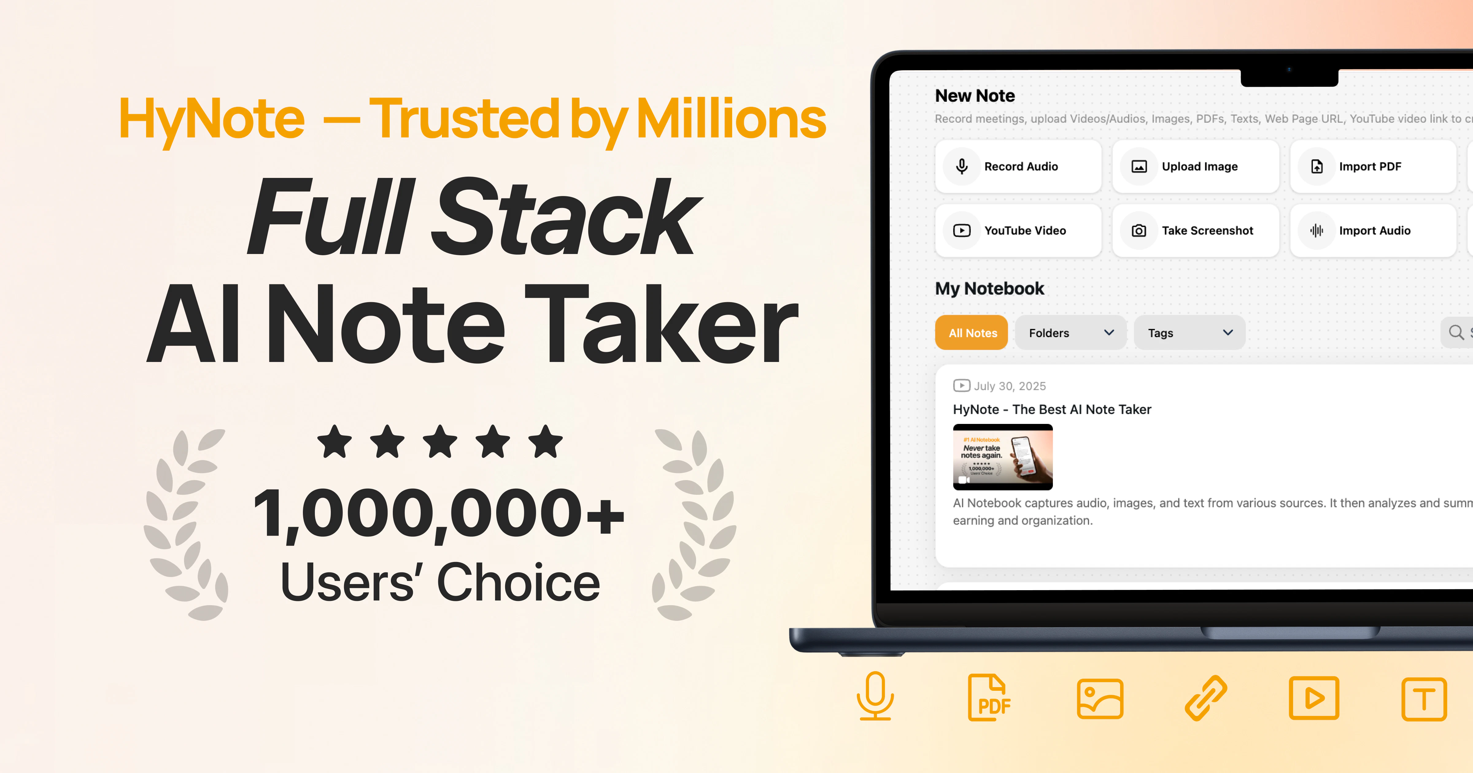startuptile HyNote AI-Full stack AI note taker with Google Notion + more support