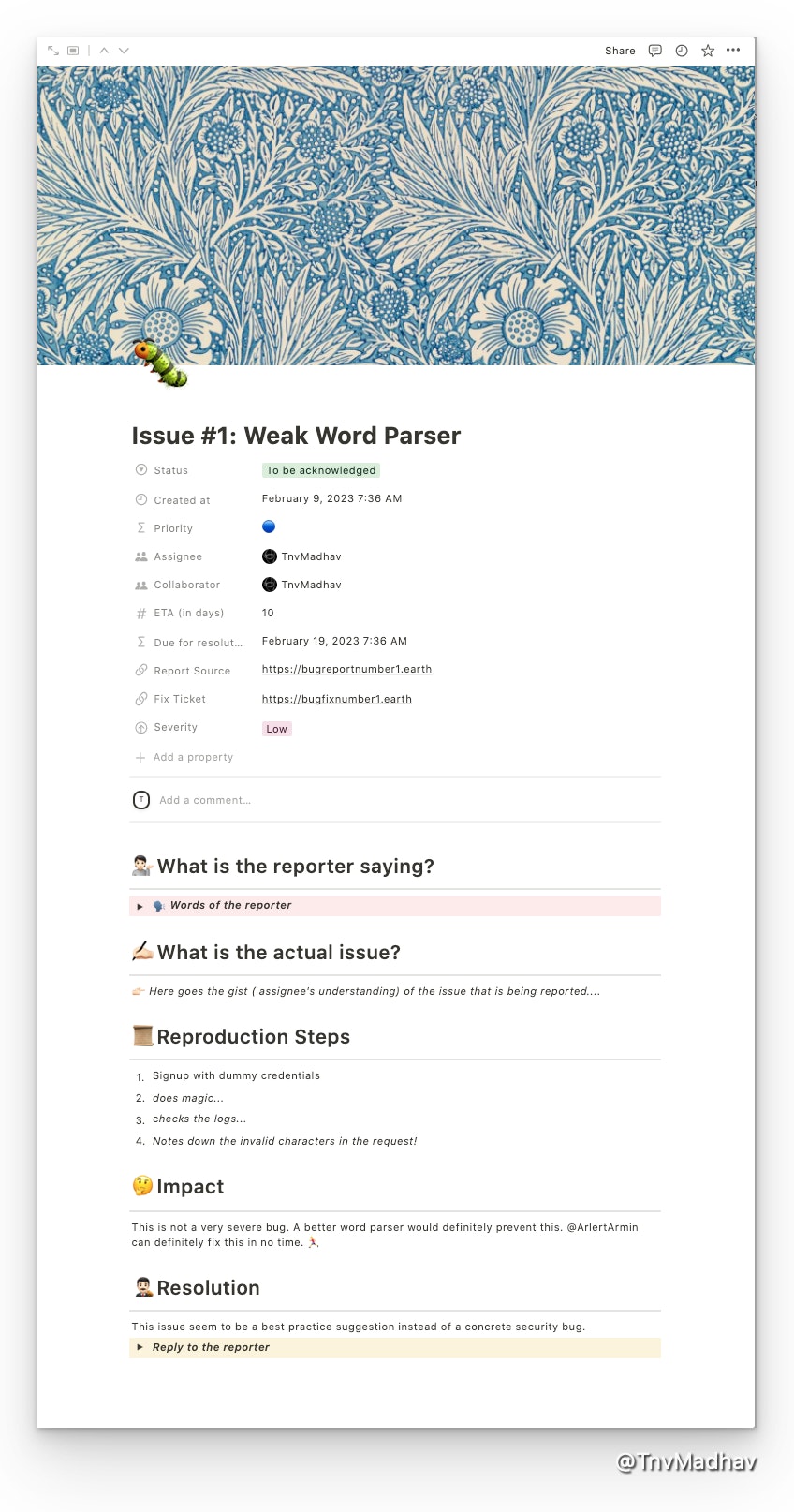 Mídia 4 de Rastreador de relatório de bugs em noção - Gerencie relatórios de bugs sem a dor de cabeça.