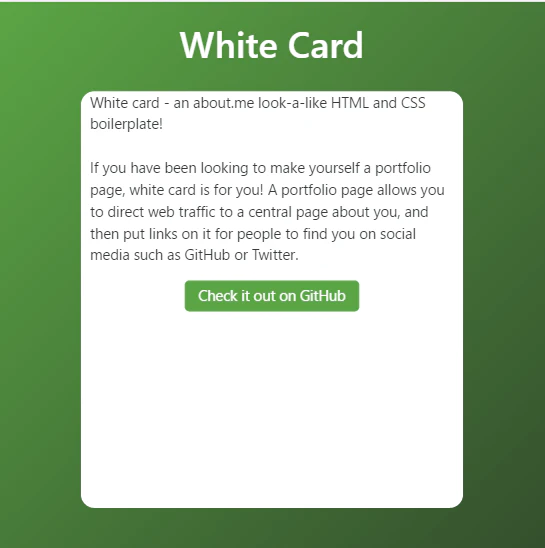 White-card boilerplate