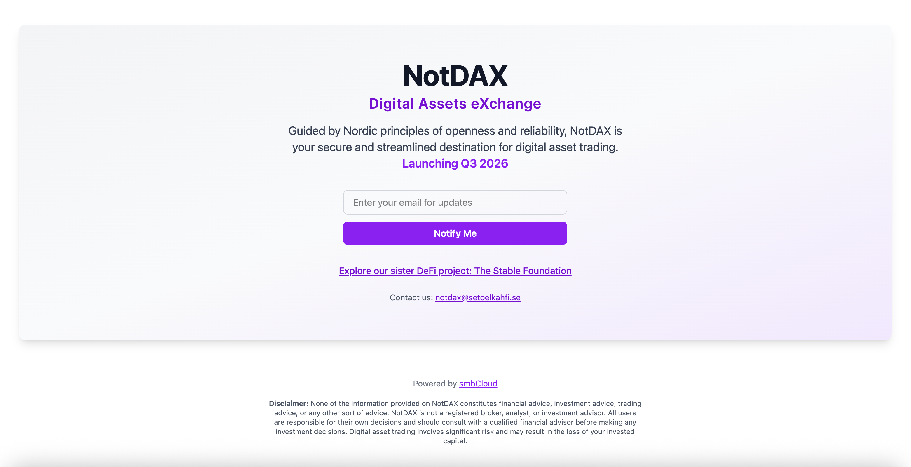 NotDAX Digital Assets eXchange gallery image