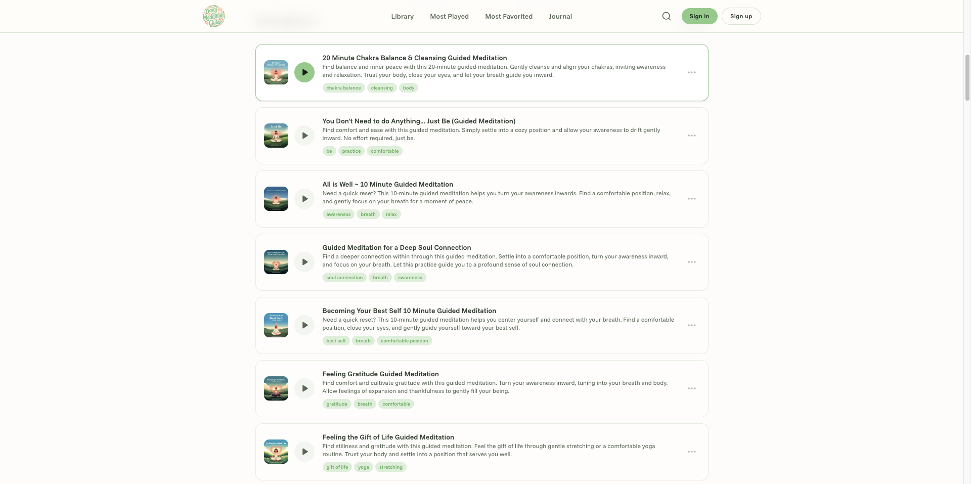 Daily Meditation Guide - Screenshot 2 showing product features and functionality