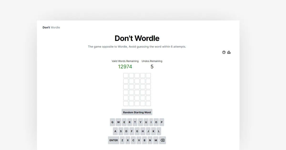 Don't Wordle - A word puzzle game gallery image